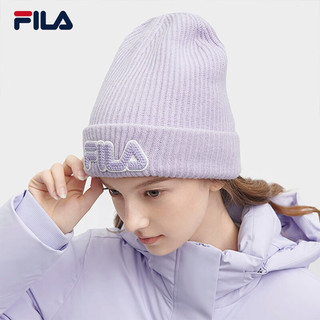 FILA 斐乐款针织帽时尚休闲帽子保暖毛线帽 薰衣草浅紫-PU XS