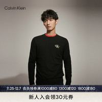 Calvin Klein【龙年系列】 Jeans24春季男女本命年刺绣圆领针织毛衣J325297 BEH-太空黑 S