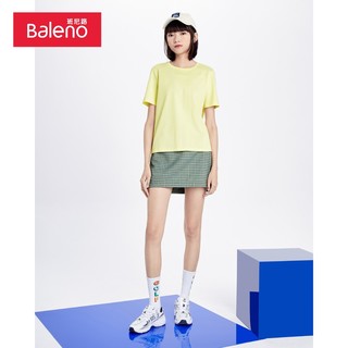 Baleno 班尼路 T恤女莫代尔短袖纯色冰丝休闲玻尿酸质感弹力亲肤少女百搭上衣 38Y M