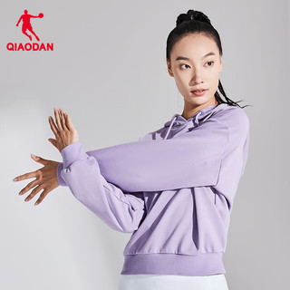 QIAODAN 乔丹 运动卫衣女秋冬季女士休闲宽松圆领套头衫上衣 迷迭紫-2326 3XL