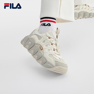 斐乐（FILA）女鞋复古运动鞋2023冬加绒可颂鞋休闲鞋老爹鞋 豆腐白/燕麦色-TO 39