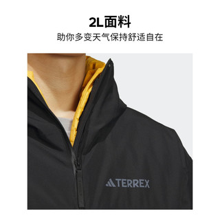 adidas阿迪达斯TERREX男防水800蓬户外鹅绒内胆三合一羽绒冲锋衣 黑色/黄色/白色 A/XL