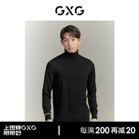 GXG男装 基础高领可机洗羊毛毛衣打底线衫年冬季 黑色 185/XXL