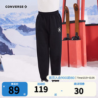 CONVERSE 匡威 男童加绒保暖长裤儿童休闲运动裤子儿童装 正黑色 160/66