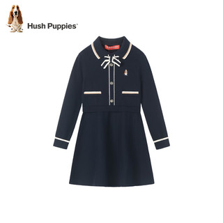 暇步士（Hush Puppies）童装女童连衣裙2023冬装儿童连衣裙舒适精梳棉时尚休闲潮 珊瑚红 155cm