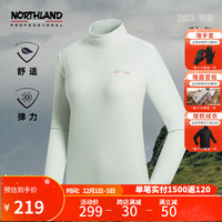 NORTHLAND 诺诗兰 女士户外弹力舒适徒步露营登山长袖T恤打底NTSDT2616S 素绿色 165/M