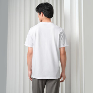 海澜之家（HLA）短袖T恤24新POWER YOUNG男夏 漂白3L 175/92A/L