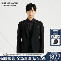 利郎轻时尚男装【跳色条纹】23西服套装男商务西装三件套Q3QXF22 黑色 185