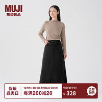 無印良品 MUJI 無印良品  女式 木棉混 灯芯绒 A字裙 中长款半身裙子女款 BE11CC3A 黑色 L