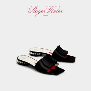 Roger Vivier/RV女鞋Jewel Heel包扣平底凉鞋穆勒鞋