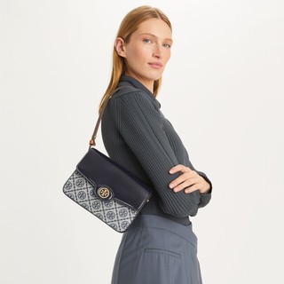 TORY BURCH T MONOGRAM系列 女士单肩包 152306 海军蓝 中号