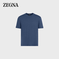 杰尼亚（Zegna）经典款工装蓝 12milmil12 羊毛短袖 T 恤E7399-A790-B06-50