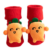 88VIP：妙优童 儿童袜子秋冬季可爱圣诞中筒袜男女宝宝学步袜小童带胶防滑