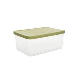 透明收纳箱塑料衣服有盖整理箱家用零食玩具书籍储物盒 石青盖透明盒