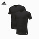  adidas 阿迪达斯 男士V领短袖T恤 2件装 4A2M05　