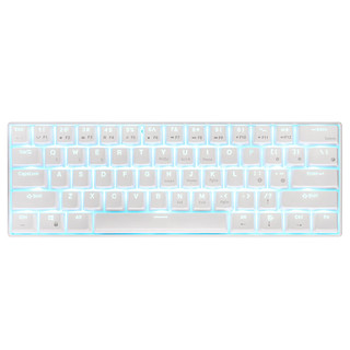 RK61 无线2.4G/蓝牙/有线三模机械键盘61键小巧便携笔记本IPAD手机办公电脑游戏键盘白色冰蓝光青轴