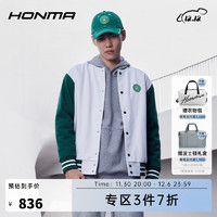 HONMA【活力系列】高尔夫男士外套棒球服夹克 墨绿/白 M