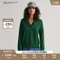 GANT甘特冬女士纯色V领毛针织衫4802141 316翠绿色 S