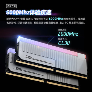 COLORFUL 七彩虹 CVN·银翼系列 DDR5 6000MHz RGB 台式机内存 灯条 C30