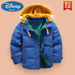 迪士尼（Disney）儿童羽绒服男童中长款冬装外套加厚8男孩6-14岁中大童工装白鸭绒 活力黄 130cm