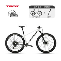 崔克（TREK）山地车 MARLIN 7 轻量快速气压前叉油压碟刹越野山地自行车 水晶白色+脚撑套餐 M（身高165-176CM） 12速