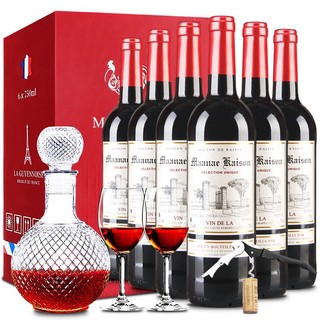 MAANAE 曼拉维 法国原瓶进口红酒 凯旋干红葡萄酒750ml*6瓶 礼盒装