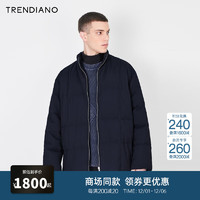 TRENDIANO肌理感宽松立领百搭休闲羽绒服男潮 深蓝650 XL