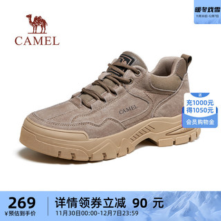 CAMEL 骆驼 男鞋2023秋冬新款工装鞋男士运动鞋英伦风复古加绒户外休闲鞋