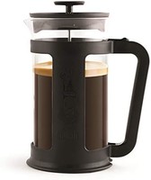 Bialetti 比乐蒂 Coffee Press Smart 法式咖啡壶或茶壶,硼硅酸玻璃容器,可用洗碗机清洗,1升- 34盎司(8杯),黑色