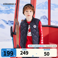 Converse 匡威童装男童羽绒马甲儿童保暖上衣 正黑色 130/64