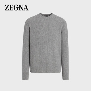 杰尼亚（Zegna）男士麻灰色 Oasi Cashmere 圆领毛衣UCK81A6-110-K95-46