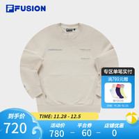 FILA FUSION斐乐潮牌款针织套头衫长袖宽松卫衣 灰麦色-BG 160/84A/XS