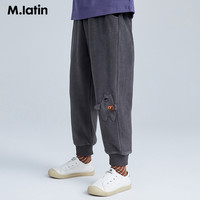 马拉丁童装男女中小童针织长裤2022秋装立体贴布绣不倒绒裤