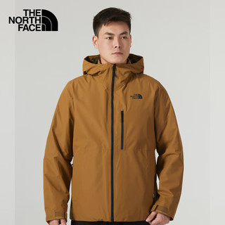 北面（The North Face）户外冲锋衣三合一男秋冬防风防水保暖600蓬羽绒内胆套装夹克 YW3/卡其色 S/165