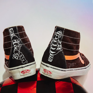 VANS 范斯 Disney联名SK8-Hi Tapered吸睛橘棕机能街头帆布鞋 黑色 40