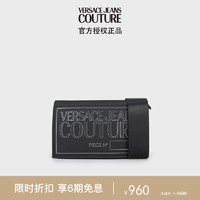 范思哲Versace Jeans Couture男士LOGO单肩斜跨包 黑色