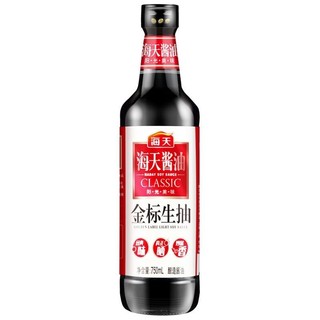 88VIP：海天 0添加酱油 金标生抽 750ml