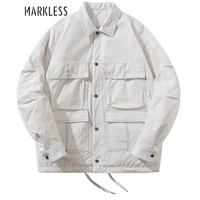 Markless 羽绒服男 冬季90%白鸭绒翻领纯色夹克男士保暖休闲外套YRB1314M
