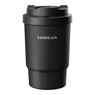 LOCK&LOCK 保温保冷咖啡杯男女学生户外手持随行便携水杯子 黑色 400ML