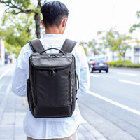 山业sanwa supply 商务笔记本电脑包 防泼水双肩背包 书包 大容量通勤出差旅行包 15.6英寸 黑色