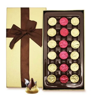 HERSHEY'S 好时 巧克力18粒圣诞节金色礼盒装送女友喜糖婚庆小零食散称批发 18粒金色礼盒
