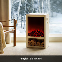 olayks 欧莱克 原创暖风机电暖气取暖器家用仿真火焰实木电壁炉
