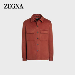Ermenegildo Zegna 杰尼亚 Zegna）男士深红色 Oasi Cashmere 衬衫外套UCV46A6-SOT6-307-L