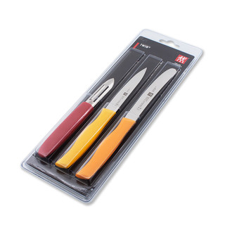 德国双立人Twin系列不锈钢刀具三件套 水果刀削皮刀/果蔬刀/面包刀 番茄刀 彩色
