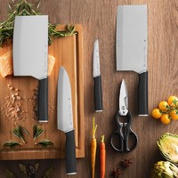 德国WMF福腾宝刀具厨房套装家用不锈钢菜刀砍骨刀切片刀7件