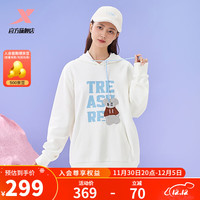XTEP特步半糖系列男连帽加绒卫衣秋冬上衣977428930466 古德白 XS