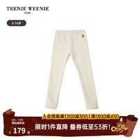 Teenie Weenie Kids小熊童装女童简约纯色拉绒打底裤 乳白色 130cm