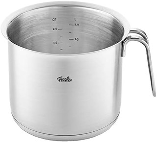 Fissler 菲仕乐 Original-Profi 系列不锈钢奶锅（2.6 升，直径 16 厘米）带浇口和刻度的烹饪锅 电磁炉可用