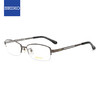 SEIKO 精工 眼镜框男款半框钛材轻商务休闲远近视眼镜架H01120 74 54mm深灰色