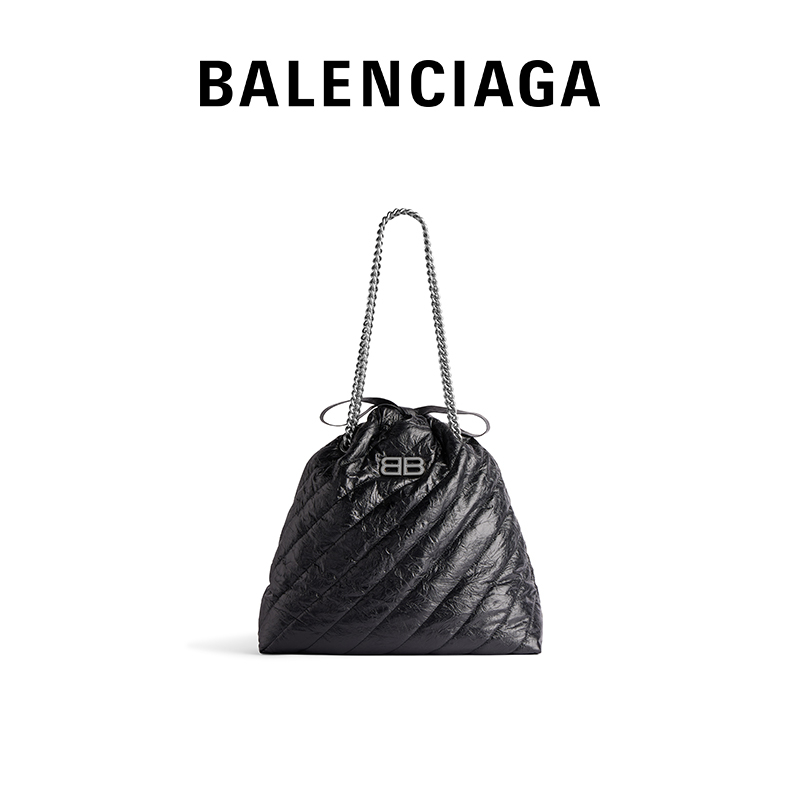 BALENCIAGA 巴黎世家 女士牛皮革单肩包 742941210J01000 黑色 中号